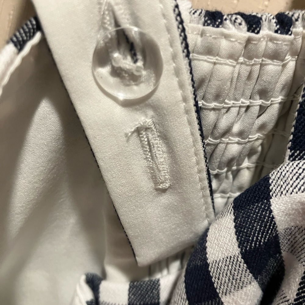 WAYF Navy White Gingham‎ Carlotta Crop Top NWT Size L - Picture 10 of 12